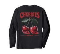 Cherries A Pop of Joy Farm to Market in Stile Vintage Art Back Maglia a Manica