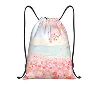 Cherries Flower And Sea Sacca Unisex Borsa con Coulisse Regolabile Gym Sack per Bambino Shopping Vita Quotidiana 36X42Cm