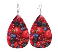 Cherries Strawberry Blueberry Orecchini Moda Orecchini In Pelle Divertenti Orecchino In Pelle Per Decorazioni Cosplay Carnevale