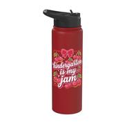 Cherries Teacher Kindergarten is My Jam Stainless Steel Insulated Water Bottle