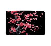 Cherry Asian Japanese Chinese Plum Flower Ink Pattern Style Aesthetic Watercolor Zerbino Asciugapassi Confortevole Tappeto Entrata Antiscivolo Tappeto Da Bagno Per Vasca Esterno 40X60Cm