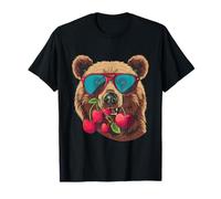 Cherry Bear - Occhiali da sole con ritratto di ciliegie, stampa Maglietta