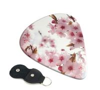 Cherry Blossom - 6 plettri per chitarra, stampati su entrambi i lati, per chitarra elettrica, basso, ukulele (0,46 mm, 0,71 mm, 0,96 mm)