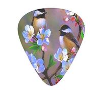 Cherry Blossom Chickadees Bird Thin Medium e Heavy Gauge plettri per chitarra acustica elettrica basso (12 punti)