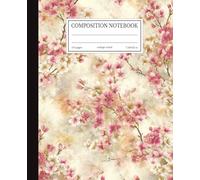 Cherry Blossom Composition Notebook | Watercolor Pink Floral Design | 7.5x9.25 in | 110 Pages | College Ruled Lines