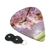Cherry Blossom - Confezione da 6 plettri per chitarra (0,46 mm/0,71 mm/0,96 mm), adatti per chitarra e ukulele