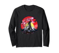 Cherry Blossom Fighter Fujuyama Sunset Japanese Samurai Maglia a Manica