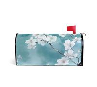 Cherry Blossom Flower Teal Copertura magnetica decorativa per cassetta postale di San Valentino divertente cassetta postale per San Valentino dimensioni standard Caja de correos