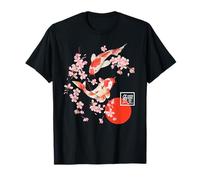 Cherry Blossom Koi Carp Fish Japanese Sakura - Arte grafica Maglietta