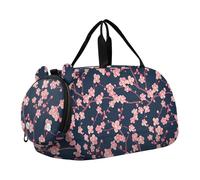 Cherry Blossom Peach Blue - Borsone da palestra da ragazza con scomparto per scarpe, grande capacità, per la notte, weekender, borsa da viaggio per viaggi, sport, borsone, weekender bolsa para hombre