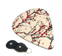 Cherry Blossom Plettri per chitarra con stampa di fiori di ciliegio, 6 pezzi, plettro per chitarra elettrica acustica sottile e medio spessore set 0,71 mm