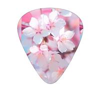 Cherry Blossom - Plettri per chitarra e basso, con scatola portaoggetti, confezione da 12 pezzi, include calibri sottili, medi e pesanti
