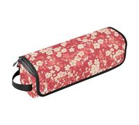 Cherry Blossom Red 2 in 1 - Organizer per strumenti per capelli con cuscinetto resistente al calore, custodia da viaggio a doppio strato, per utensili caldi e accessori per la cura dei capelli