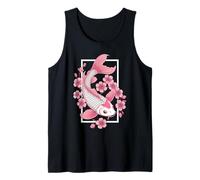 Cherry Blossom Rosa Koi Carpa Pesce giapponese Ukiyo-e Art Canotta