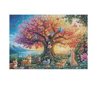 Cherry Blossom Tree Deer Forest Wildlife Wild Puzzle 300 Pezzi Rompicapo Familiare Premium Giochi Da Tavolo Per Adulti Rilassamento E Intelligenza in Famiglia 300 PCS