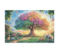 Cherry Blossom Tree Sheep Forest Wildlife Wild Puzzle 1000 Pezzi Per Adulti Divertente Stimolante E Rilassante Perfetto Per Svago E Attività Familiari 1000 PCS（75x50cm）