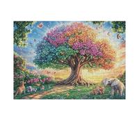 Cherry Blossom Tree Sheep Forest Wildlife Wild Puzzle 300 Pezzi Per Adulti Divertente Stimolante E Rilassante Perfetto Per Hobby E Famiglia 300 PCS（40x28cm）