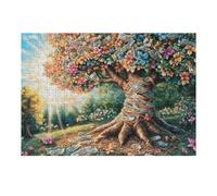 Cherry Blossom Tree Stream Forest Wild Nature Rural Puzzle 300 Pezzi Per Adulti Piacevole Divertente E Creativo Perfetto Per Svago E Tempo Libero 300 PCS（40x28cm）