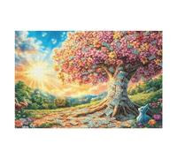 Cherry Blossom Tree Sunset Forest Nature Outdoor Puzzle 1000 Pezzi Arte Minimalista Moderna Collezione Arte Minimalista Rompicapo Elegante E Rilassante Idea Regalo Per Design 1000 PCS