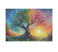 Cherry Blossom Tree Sunset Forest Wild Nature Puzzle 300 Pezzi Gioco Educativo Familiare Per Ragazzi E Adulti Intelligenza Creativa Rilassamento Idea Regalo Per Figlio A Natale 300 PCS