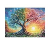 Cherry Blossom Tree Sunset Forest Wild Nature Puzzle 500 Pezzi Gioco Educativo Familiare Per Ragazzi E Adulti Intelligenza Creativa Rilassamento Idea Regalo Per Figlio A Natale 500 PCS