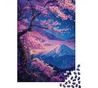 Cherry Blossom Vista sulla montagna Puzzle DIY Da 1000 Pezzi Per Hobbisti, Cartone Resistente, Decorazione Murale, Esposizione Murale, Regalo Di Festa, Gioco Mentale 38x26cm/1000pcs