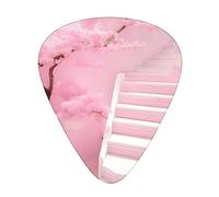Cherry Blossom White Staircase Fashion Colour plettri per chitarra, confezione da 12, per chitarra acustica, chitarra elettrica, ukulele