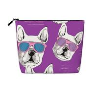 Cherry Blossom4 - Trousse per cosmetici da donna, organizer da viaggio portatile, con chiusura a zip, Modello di occhiali da sole viola per cani, Taglia unica