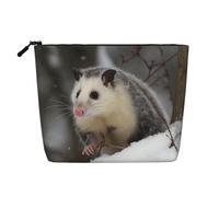 Cherry Blossom4 - Trousse per cosmetici da donna, organizer da viaggio portatile, con chiusura a zip, Opossum nella Neve, Taglia unica