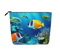 Cherry Blossom4 - Trousse per cosmetici da donna, organizer da viaggio portatile, con chiusura a zip, Pesce tropicale dell'oceano, Taglia unica