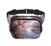 Cherry Blossoms by the lake Pattern trendy trendy marsupio unisex viaggio sport messenger bag