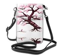 Cherry Blossoms Tree Pattern Leather Crossbody Flip Phone Bag, Mini borsa a tracolla da donna, porta carte multifunzione e portafoglio