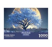 Cherry Blossoms Under The Moon 1000 Pezzi Adulti Puzzle Familiare Decorazione Plant Gioco Di Sfida Difficili Impossibili 38x26cm/1000pcs