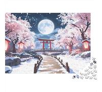 Cherry Blossoms Under The Moon Puzzle Giochi 1000 Pezzi Regalo Per Amore E Amico Arte Interesting Puzzle Adulti Idea Regalo Per 52x38cm/1000pcs