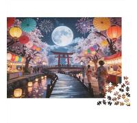 Cherry Blossoms Under The Moon Puzzle Giochi 1000 Pezzi Regalo Per Lui E Per Lei Arte Interesting Puzzle Adulti Idea Regalo Per 38x26cm/1000pcs