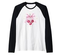 Cherry Bow Coquette Womens Princess Birthday Maglia con Maniche Raglan