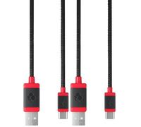 CHERRY Cavo USB C 1.5, Intrecciato da USB-C a USB-A, per il Caricamento e la Trasmissione Dati, per Tastiera, Mouse, Smartphone, Tablet e Altro, Lunghezza 1.5 m, Nero (Confezione da 2)