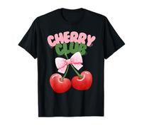 Cherry Club Coquette Bow Polka Dot Pink Ribbon Girls Woman Maglietta