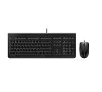 CHERRY DC 2000, Set di Tastiera e Mouse Con Fili, Layout per l'Unione Europea (QWERTY), Plug & Play tramite 1 Porta USB, Design Piatto, Mouse Simmetrico, Nero