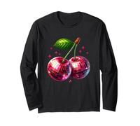 Cherry Disco Ball Cherry Summer Fruit Retro Party Lover Maglia a Manica