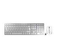 Cherry DW 9100 SLIM, Kabellos, RF Wireless + Bluetooth, Scherenschalter, QWERTZ, Silber, Wei?, Maus enthalten