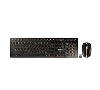 CHERRY DW 9100 SLIM, Set di Tastiera e Mouse Senza Fili, Layout per gli USA (QWERTY), Connessione Bluetooth e Wireless 2,4 GHz, Tasti Silenziosi, Ricaricabile, Nero-Bronzo