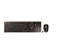 CHERRY DW 9100 SLIM, Set di Tastiera e Mouse Senza Fili, Layout per la Francia (AZERTY), Connessione Bluetooth e Wireless 2,4 GHz, Tasti Silenziosi, Ricaricabile, Nero-Bronzo