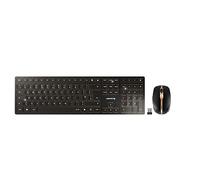 CHERRY DW 9100 SLIM, Set di Tastiera e Mouse Senza Fili, per l'Italia QWERTY , Connessione Bluetooth e Wireless 2,4 GHz, Tasti Silenziosi, Ricaricabile, Nero-Bronzo, Italiano - QWERTY