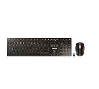 CHERRY DW 9100 SLIM, Set di Tastiera e Mouse Senza Fili, per l'Unione Europea QWERTY, Connessione Bluetooth e Wireless 2,4 GHz, Tasti Silenziosi, Ricaricabile, Nero-Bronzo