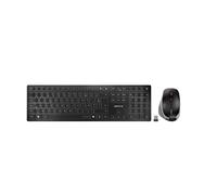 CHERRY DW 9500 SLIM, Set di Tastiera e Mouse Senza Fili, Layout per la Francia (AZERTY), Bluetooth o Radio 2,4 GHz, Mouse Ergonomico per Destrimani, Nero-Grigio