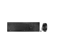 CHERRY DW 9500 SLIM, Set di Tastiera e Mouse Senza Fili, Layout per la Svizzera (QWERTZ), Bluetooth o Radio 2,4 GHz, Mouse Ergonomico per Destrimani, Nero-Grigio