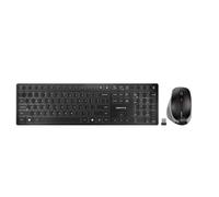 CHERRY DW 9500 Slim Wireless Desktop Tastiera e Mouse Combo, Extra Flat Design Sottile con Ergo Friendly Mouse Companion. Ricevitore Bluetooth o USB.