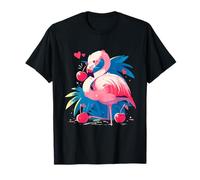 Cherry Flamingo Uccello Stampa Animale Acquerello Cherry Lover Maglietta