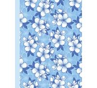 Cherry Flower Composition Notebook: 8.5 X 11 Standard College Ruled Paper Lined Journal, Blue Cherry Flowers Pattern Cover - A Decorative Floral Themed Gift For Your Friends